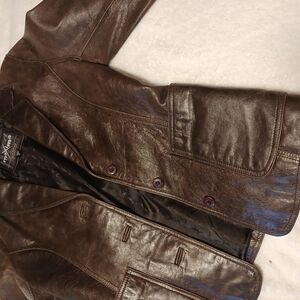 Womens Brown Leather Maxima Jacket, Gorgeous!